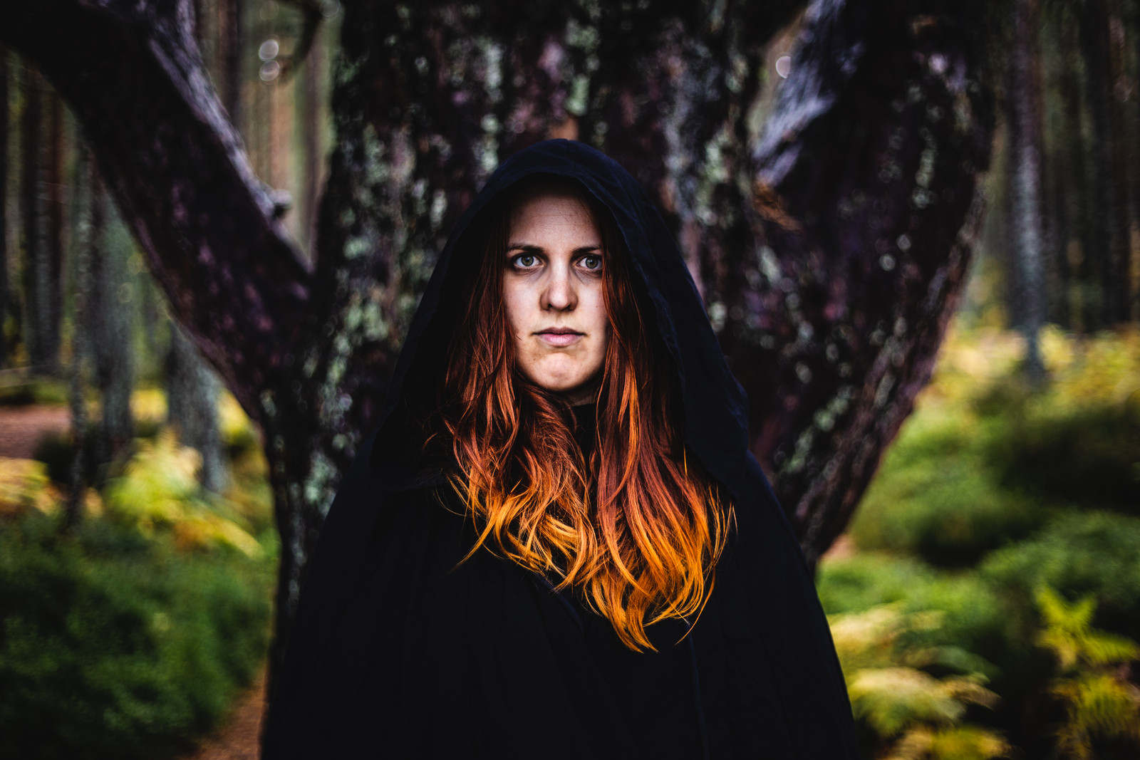 witch-forest-woods-red-head-hair